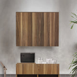 サロンにあるダークブラウンウッド色のフラットシャンプーキャビネット【上台】