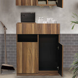 サロンにあるダークブラウンウッド色のフラットシャンプーキャビネット【下台】