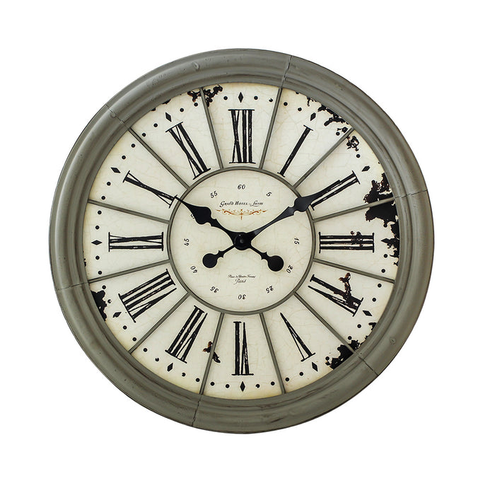 アンティーク・グレー色ウォールクロック 【1018-1】