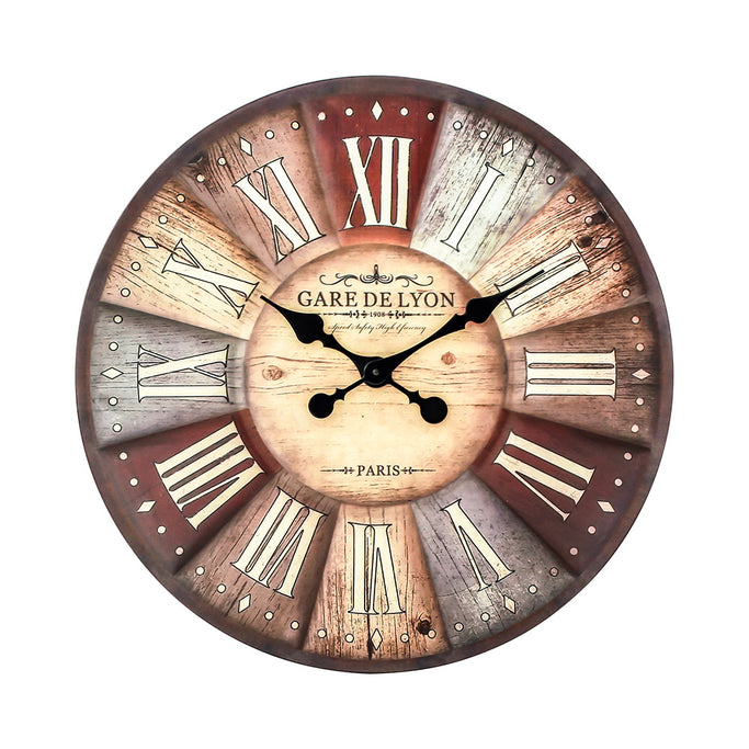 木材模様のウォールクロック 【1032-1】