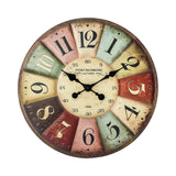 カラフルなビンテージのウォールクロック 【1032b-1】