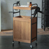 サロンにある3段引き出しウッドワゴン