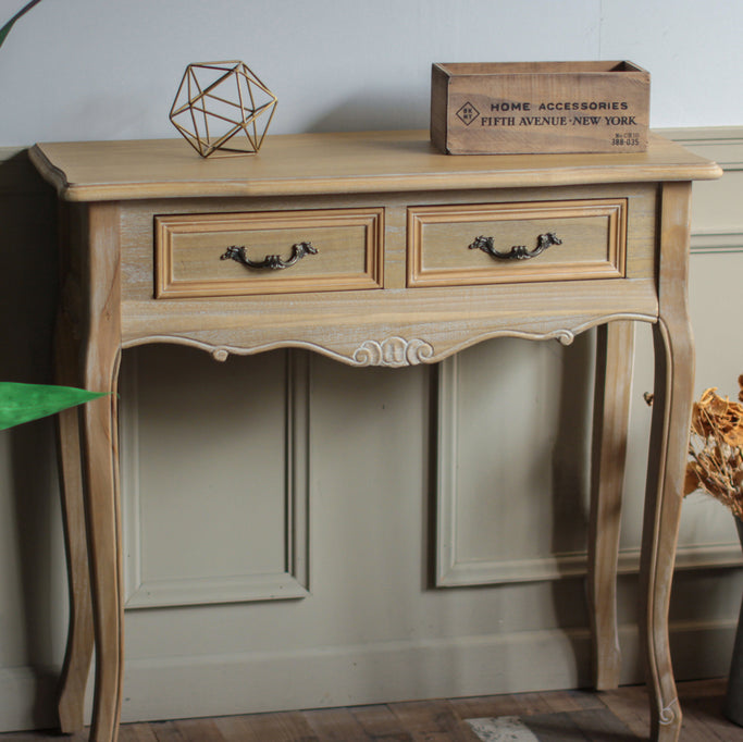 サロンにあるシャビーウッド色サロン専用コンソール 【ネコ脚】