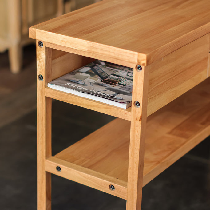 ナチュラルウッド色ワイドコンソールの詳細