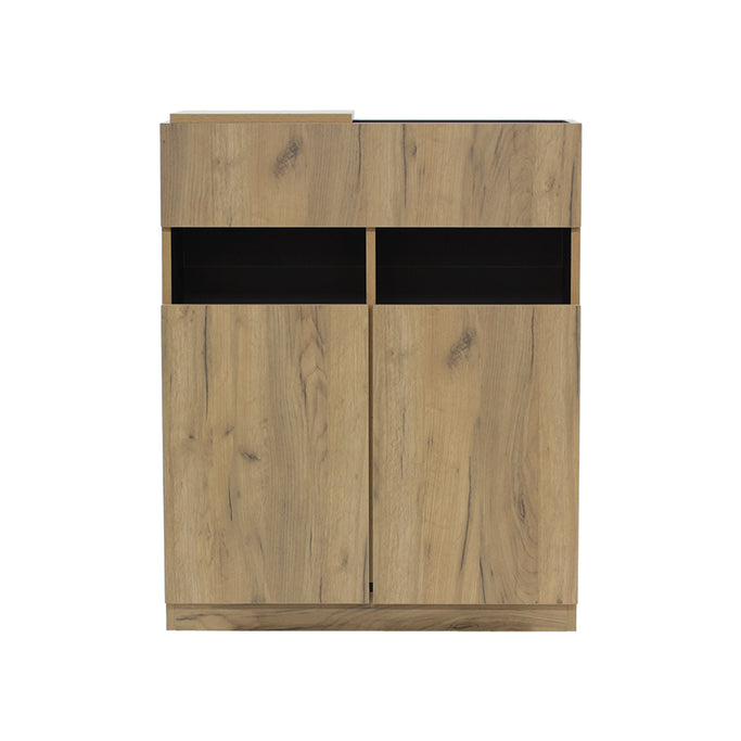 ライトブラウンウッド色のフラットシャンプーキャビネット【下台】