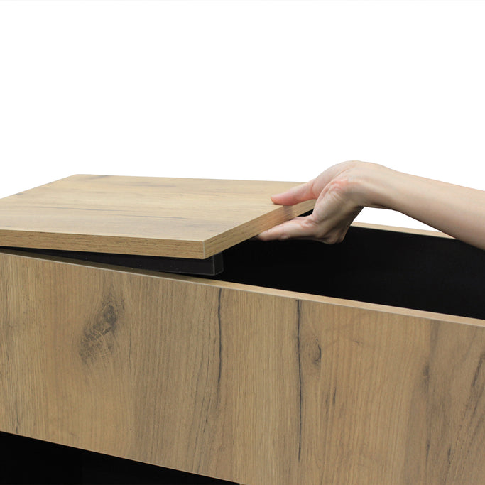 ライトブラウンウッド色のフラットシャンプーキャビネット【下台】の詳細