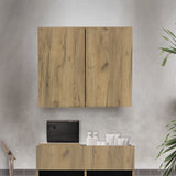 サロンにあるライトブラウンウッド色のフラットシャンプーキャビネット【上台】