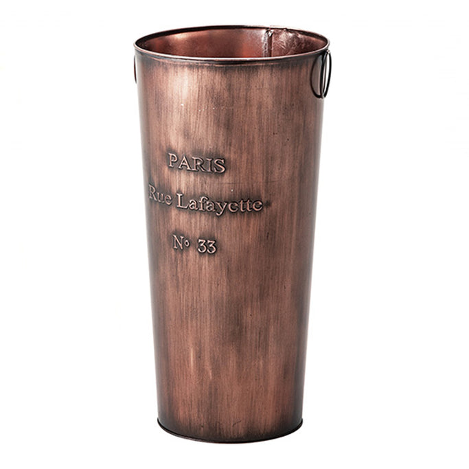 ブロンズ色バケツ型スチール傘立て【427】