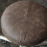 マットダークブラウン色鋲ありのスツールの詳細