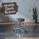 マットダークブラウン色鋲ありのスツール