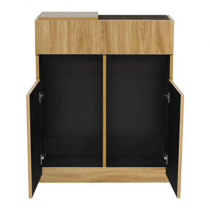 ナチュラルウッド色フラットシャンプーキャビネット【下台】