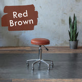 レッドブラウン色鋲ありのスツール