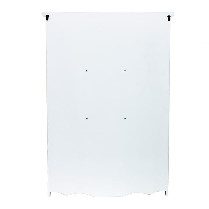 ホワイト色壁掛け商品棚【ウォールラック】裏面