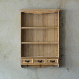 シャビーウッド色壁掛け商品棚【ウォールラック】