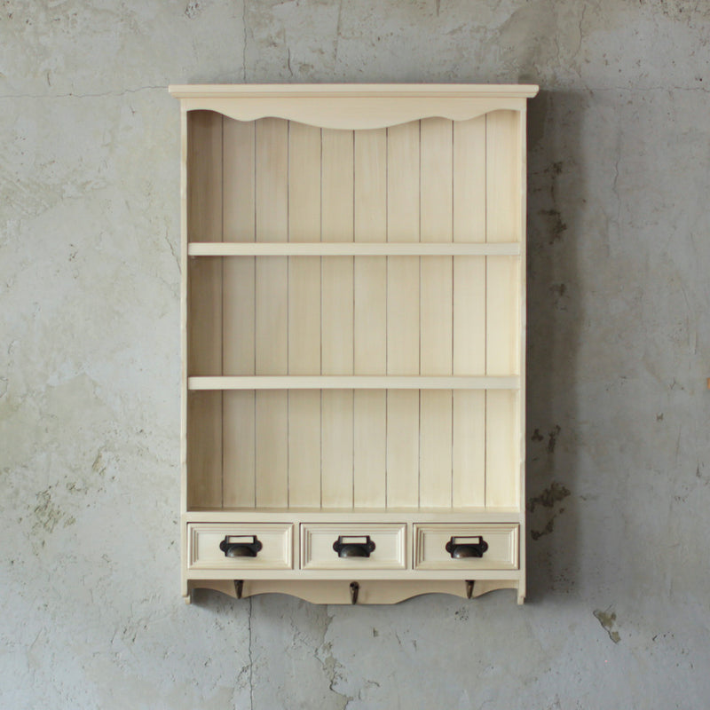 ホワイト色壁掛け商品棚【ウォールラック】