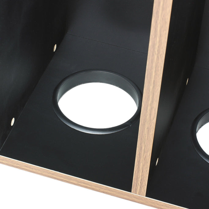 ダークブラウンウッド色のフラットシャンプーキャビネット【上台】の詳細