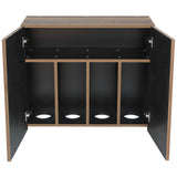 ダークブラウンウッド色のフラットシャンプーキャビネット【上台】