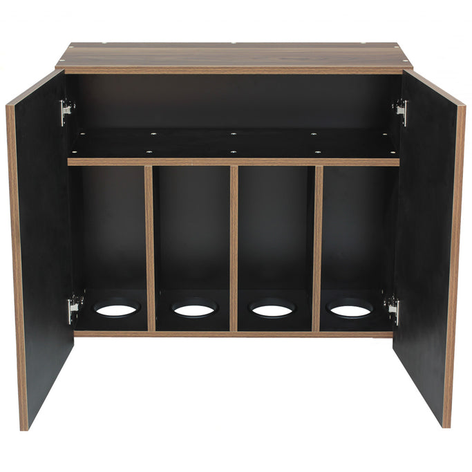 ダークブラウンウッド色のフラットシャンプーキャビネット【上台】