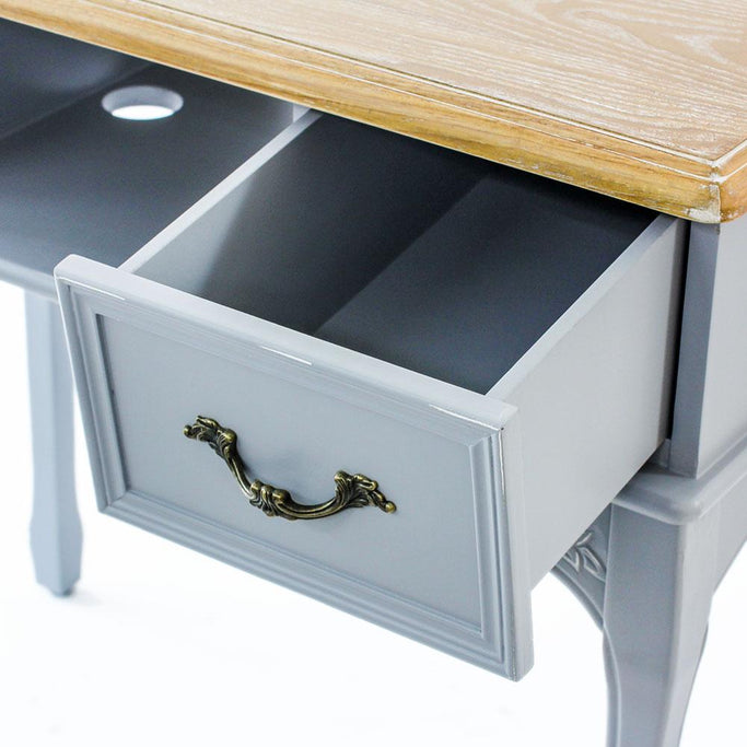 ブルーグレー色ネコ脚ネイルテーブルの詳細1