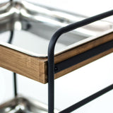 ステンレストレイ3枚付き3段ウッドワゴンの詳細