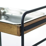 ステンレストレイ1枚付き3段ウッドワゴンの詳細