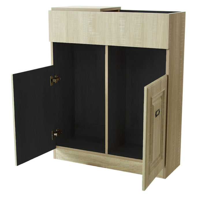 シャビーウッド色モールディングありシャンプーキャビネット【下台】