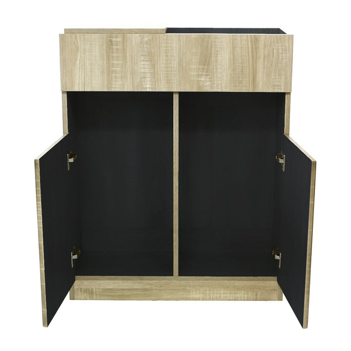 シャビーウッド色モールディングありシャンプーキャビネット【下台】