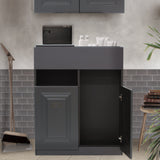 サロンにあるグレー色モールディングありシャンプーキャビネット【下台】