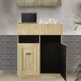 サロンにあるシャビーウッド色モールディングありシャンプーキャビネット【下台】