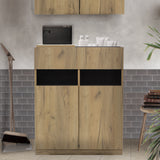 サロンにあるライトブラウンウッド色のフラットシャンプーキャビネット【下台】