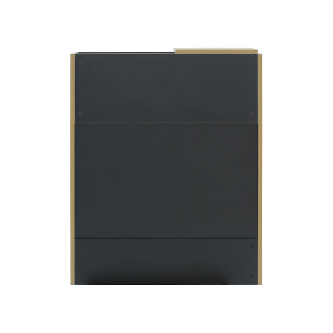 ライトブラウンウッド色のフラットシャンプーキャビネット【下台】