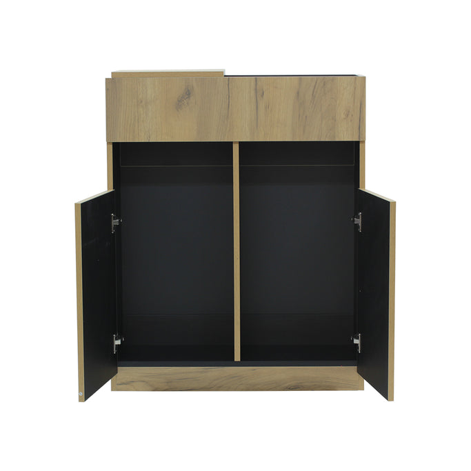 ライトブラウンウッド色のフラットシャンプーキャビネット【下台】