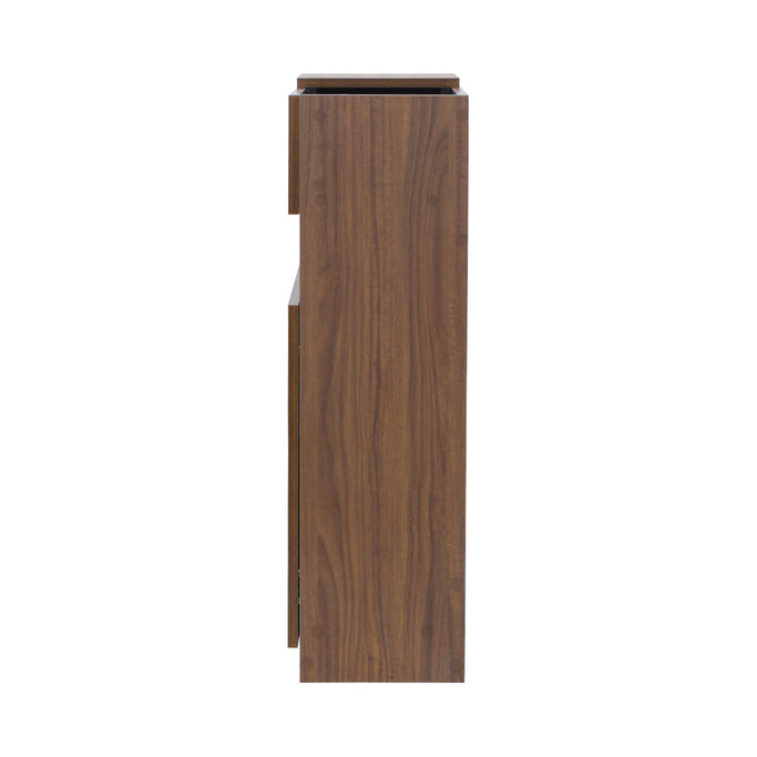 ミディアムブラウンウッド色のフラットシャンプーキャビネット【上台】