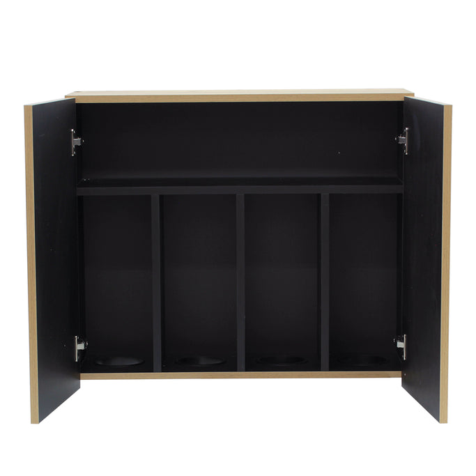 ライトブラウンウッド色のフラットシャンプーキャビネット【上台】