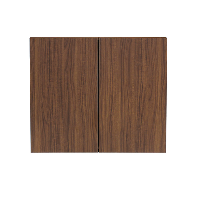 ミディアムブラウンウッド色のフラットシャンプーキャビネット【上台】