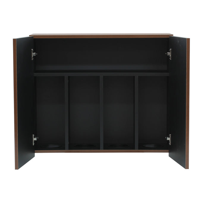 ミディアムブラウンウッド色のフラットシャンプーキャビネット【上台】