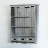 ブルーグレー色壁掛け商品棚【ウォールラック】