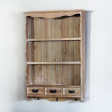 シャビーウッド色壁掛け商品棚【ウォールラック】