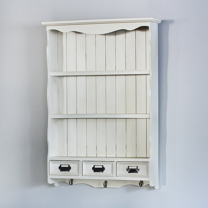 ホワイト色壁掛け商品棚【ウォールラック】