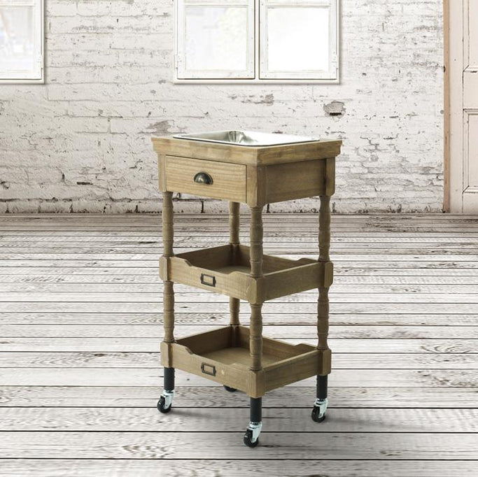 部屋にあるブラウン色アンティークワゴン【ルシール】